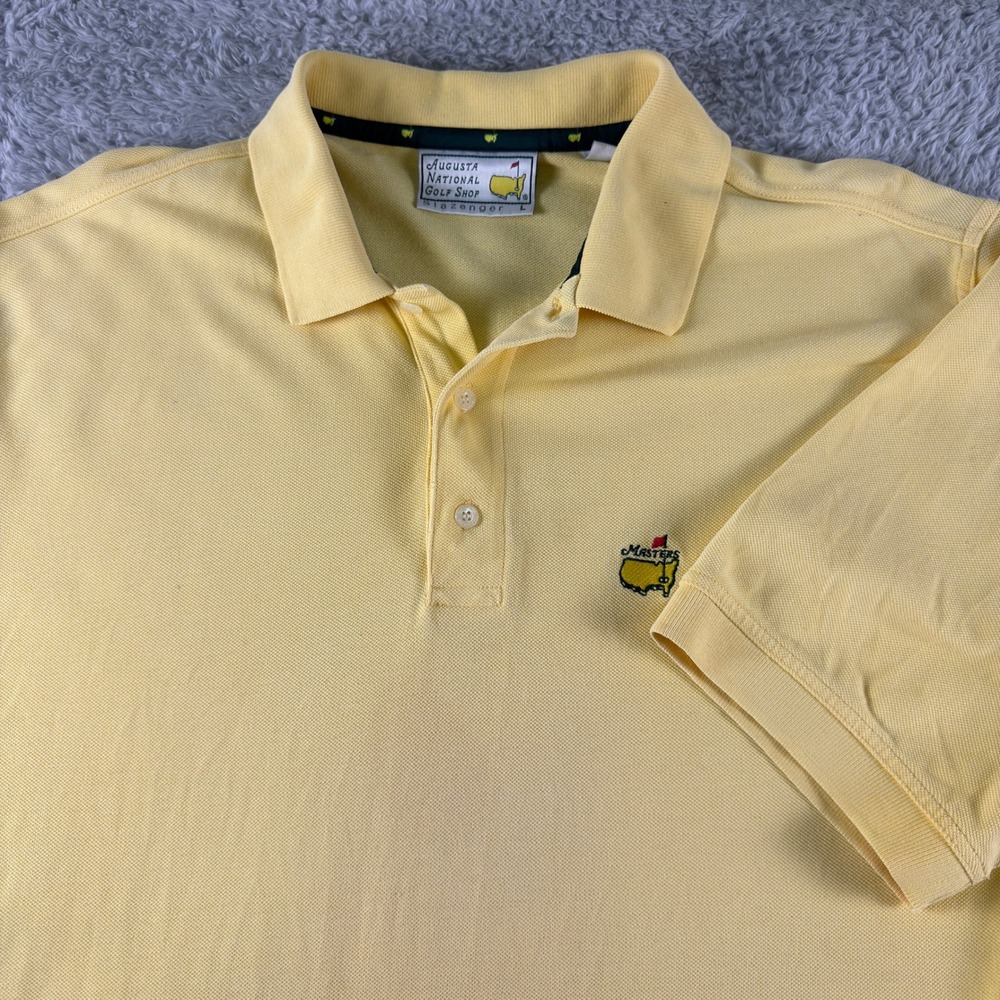 Slazenger Augusta National Golf Shop Masters Polo Shirt Yellow Mens Large L